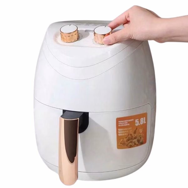 Friteuza Air Fryer Blasko 5232W cu Aer Cald, Fara Ulei, Capacitate 5.8L, 1500W, Alb - imagine 2