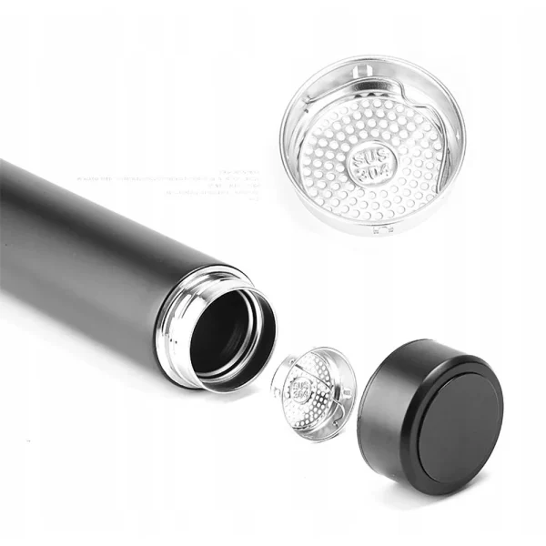Termos smart cu afisaj led, indicator temperatura, 500 ml, negru, otel inoxidabil - imagine 9
