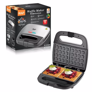 Aparat pentru preparat vafe/gofre, RAF, negru/gri, 850W, Antiaderent