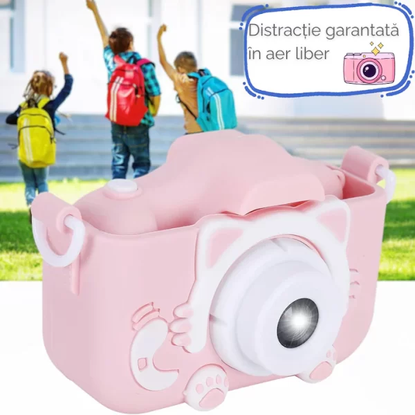 Camera foto copii, 4GB SD card 1080P HD, 23 milioane pixeli, 2.0 inch, 600 mAh, WaltStore®, 3 ani+, Roz - imagine 8