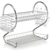 Suport pentru uscarea vaselor, tacamuri si pahare, Inox, Argintiu - imagine 2