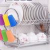 Suport pentru uscarea vaselor, tacamuri si pahare, Inox, Argintiu - imagine 3