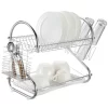 Suport pentru uscarea vaselor, tacamuri si pahare, Inox, Argintiu - imagine 4