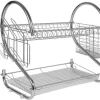 Suport pentru uscarea vaselor, tacamuri si pahare, Inox, Argintiu - imagine 6