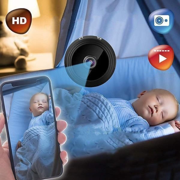 Camera de supraveghere  A9, Senzor de miscare, 1080p, Wi-Fi, 32GB, 4.5 x 5 cm, Negru - imagine 8