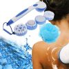 Perie rotativa pentru corp, Spin Spa, Plastic, 5 accesorii, Alb/Albastru