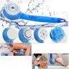Perie rotativa pentru corp, Spin Spa, Plastic, 5 accesorii, Alb/Albastru - imagine 8