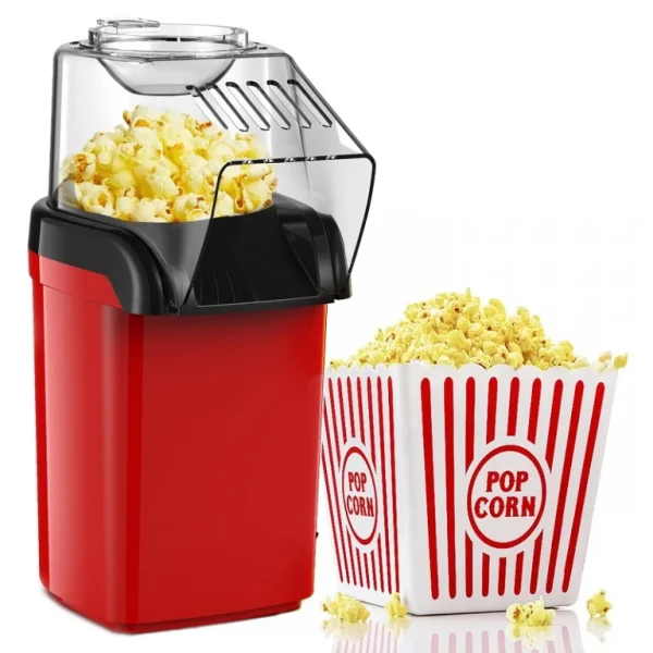Aparat cu Aer Cald de facut Popcorn, AT PERFORMANCE®, Gata in max. 3 min, 1200W, Recipient dozator Boabe, Rosu. - imagine 5