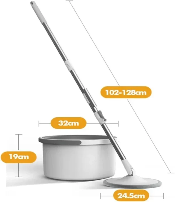 Set mop rotativ cu două rezerve și auto spălare ,compartimente pentru apă curată și murdară , robinet de scurgere a apei - imagine 8