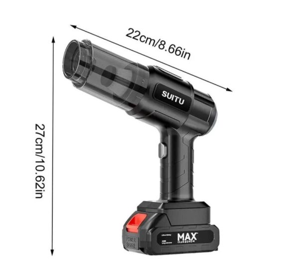 Aspirator Auto 6 in 1, pentru Casa, Masina, Calculator, Birou, Putere 100W, Eficienta Mare, Functii de Aspirare, Suflare, Vidare, Filtru HEPA, Perie Detailing, Negru - imagine 9