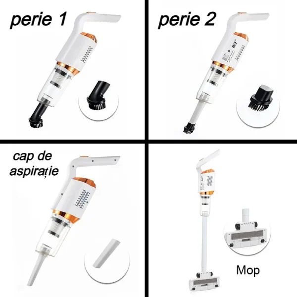 Aspirator vertical fara fir, AT PERFORMANCE®, Multi-suprafete, 150 W, Tehnologie Ciclonica, Alb - imagine 3