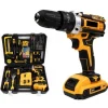 Bormasina cu percutie, 2 acumulatori 36V, 5Ah, trusa cu 110 piese, scule si accesorii