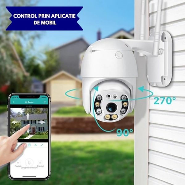 Set 4 Camere De Supraveghere WI FI Exterior, Rotativa 360°, Cu Senzor De Miscare - imagine 2