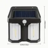 Pachet 2 x Lampa solara de perete dubla cu Senzor de miscare si 3 moduri iluminare - imagine 4