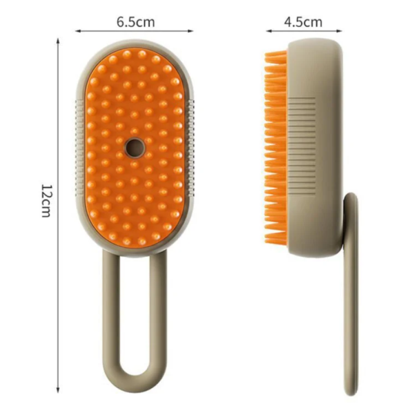 Perie cu aburi pentru masaj, pentru caini si pisici, ideala pentru descurcarea blanitei, cu pulverizare, rezervor de apa si incarcare USB - imagine 4