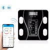 Cantar de Baie Corporal Smart Digital, Conectare Bluetooth, Afisaj LCD, Greutate Maxima 180 KG, Indice de Masa Corporala, Negru