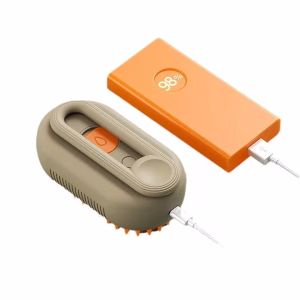 Perie cu aburi pentru masaj, pentru caini si pisici, ideala pentru descurcarea blanitei, cu pulverizare, rezervor de apa si incarcare USB - imagine 13
