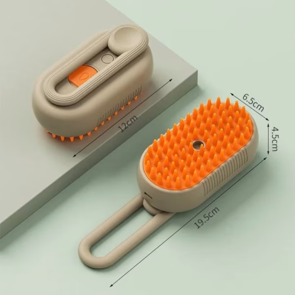 Perie cu aburi pentru masaj, pentru caini si pisici, ideala pentru descurcarea blanitei, cu pulverizare, rezervor de apa si incarcare USB - imagine 16