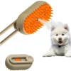 Perie cu aburi pentru masaj, pentru caini si pisici, ideala pentru descurcarea blanitei, cu pulverizare, rezervor de apa si incarcare USB