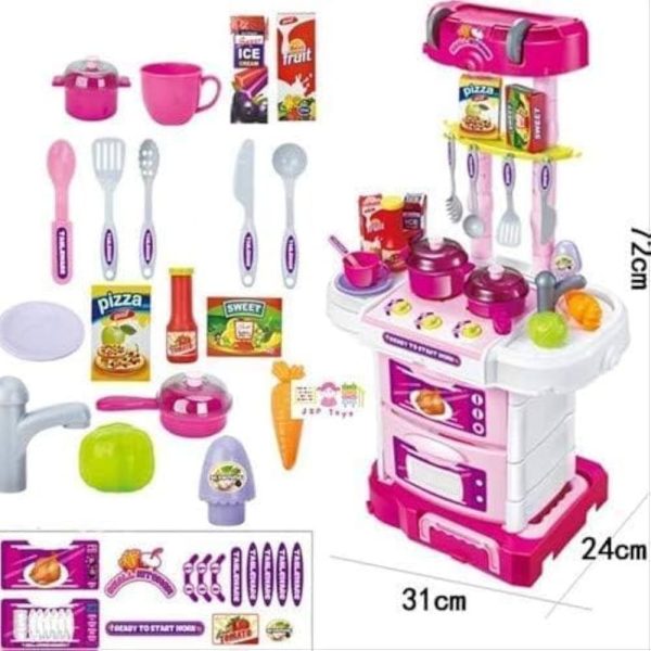 Set Bucatarie De Jucarie Pentru Copii, Roz - imagine 3