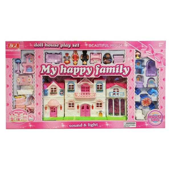 Casuta De Papusi, Figurine Si Mobilier, Lumini Si Sunete, Multicolor, Doll house play