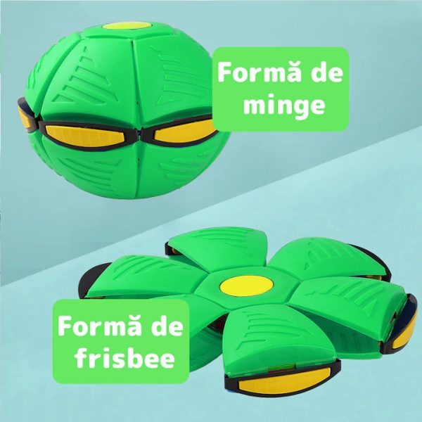 Jucarie 2 in 1, Minge Si Disc, Convertibila, 2 Moduri De Joaca, Dimensiune 23 Cm, Frisbee - imagine 2