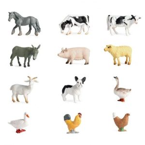 Set Figurine Animale De Casa, 12 Piese, 7 cm, Multicolor