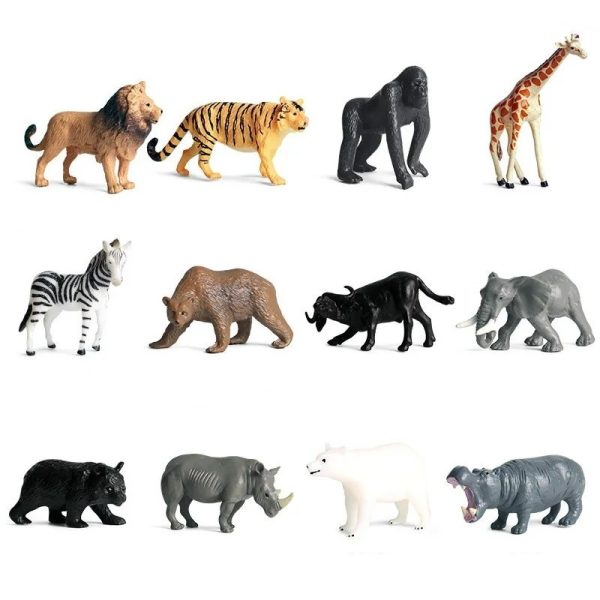 Set Figurine Animale Jungla, 12 Piese,8 cm, Multicolor