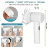 Perie Electrică Pentru Curățat 5 în 1 - Koken, Perie Magică Multifuncțională 12 x 19,5 cm, Reincarcabila Prin USB, Alb - imagine 4