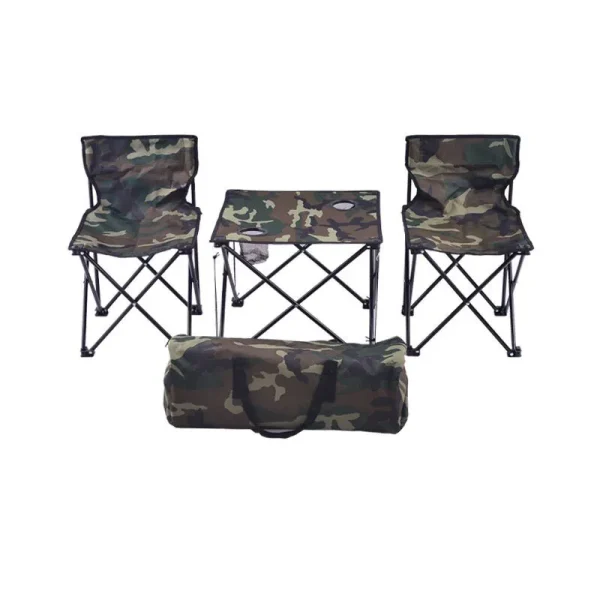 Set Masa Si Scaune Pentru Pescuit, Camping, Picnic, Pliabile, Portabile, Geanta Transport, Army