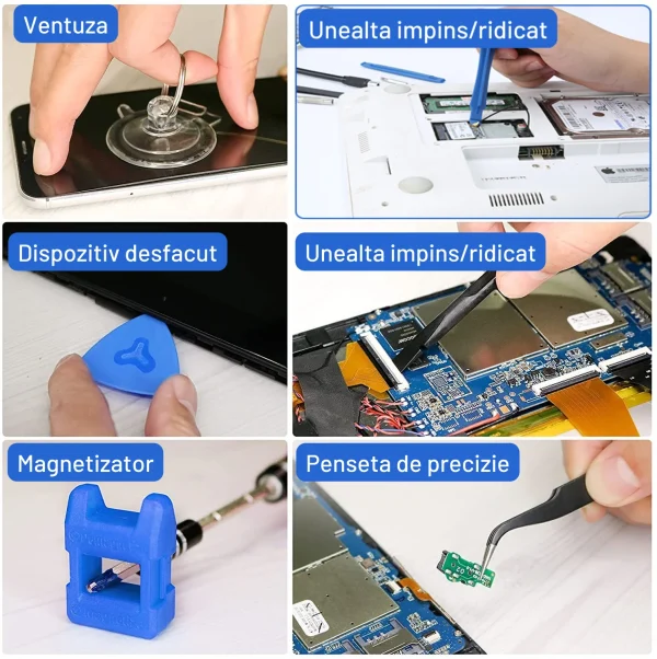 Set Trusa Surubelnita Precizie Cu 138 Piese, Biti Otel, Maner Ergonomic - imagine 5