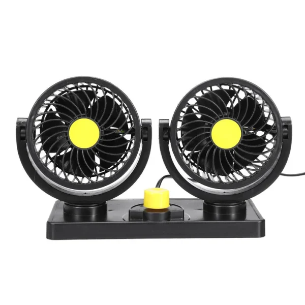 Ventilator Auto Dublu, 10W, 2 Trepte de Viteza, Rotire 360°, Silentios - imagine 3